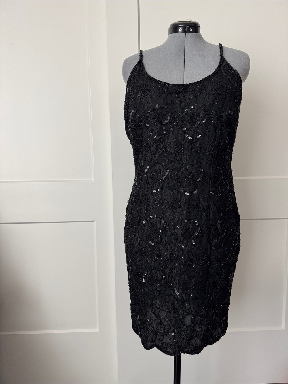 Vintage Beaded and Sequin Black Mini Dress